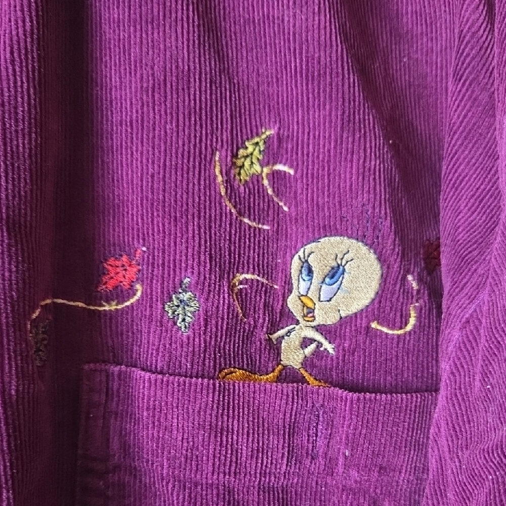 Warner Bros. Vt Purple Corduroy Looney Tunes Shirt,sz Xl. - Picture 3 of 6